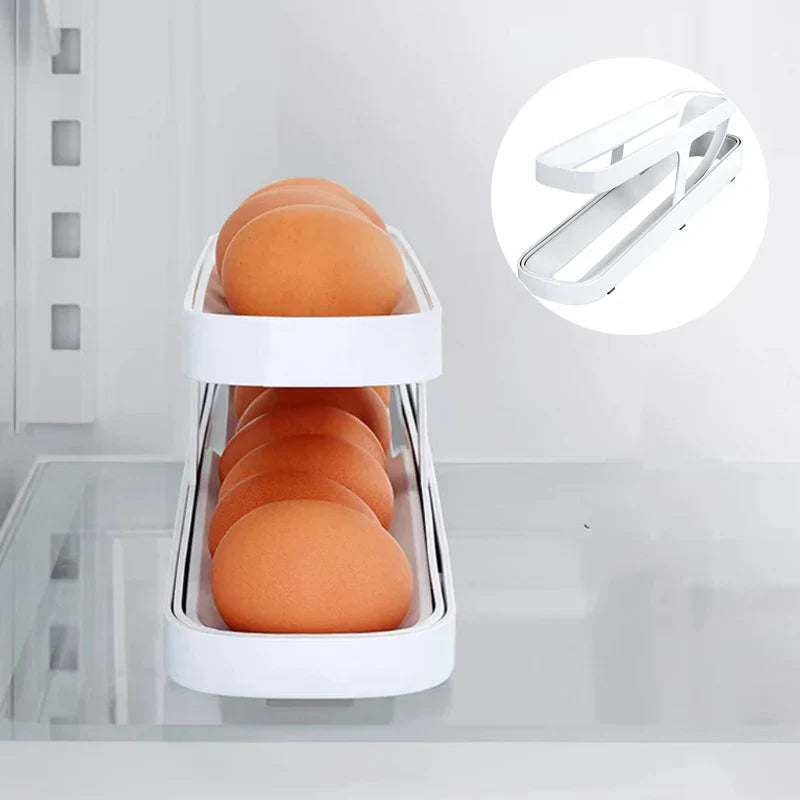 Double - Decker Egg Organiser with Rolling System