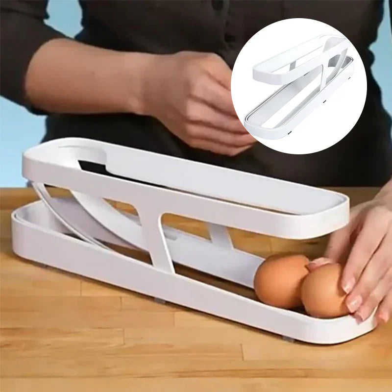 Double - Decker Egg Organiser with Rolling System