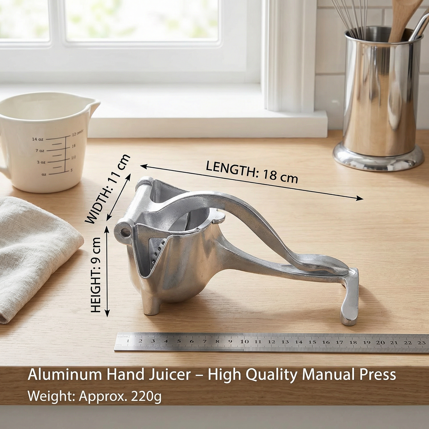 Aluminum Hand Juicer – Manual Press for Fruits & More