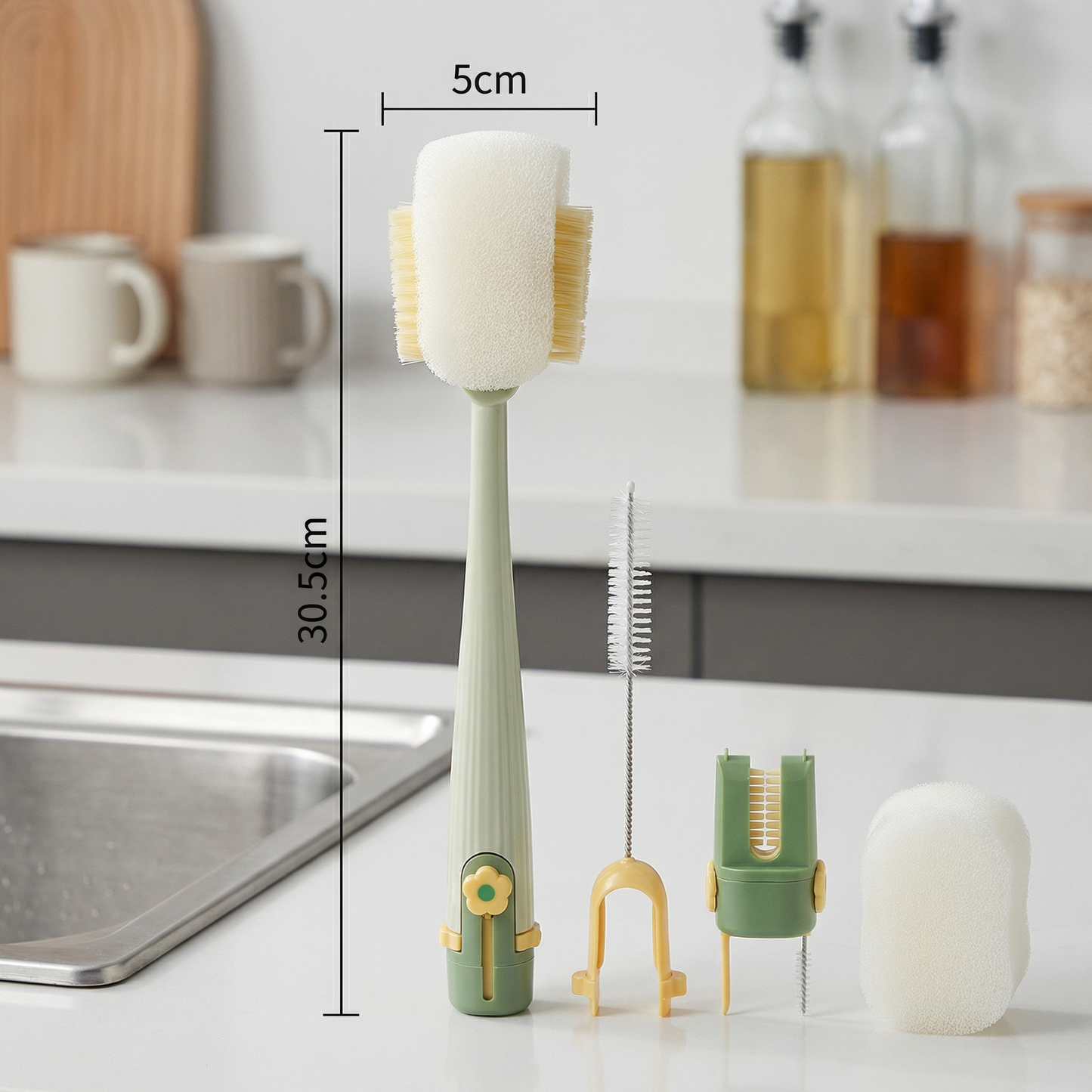 Practical 5-in-1 Bottle Cleaner