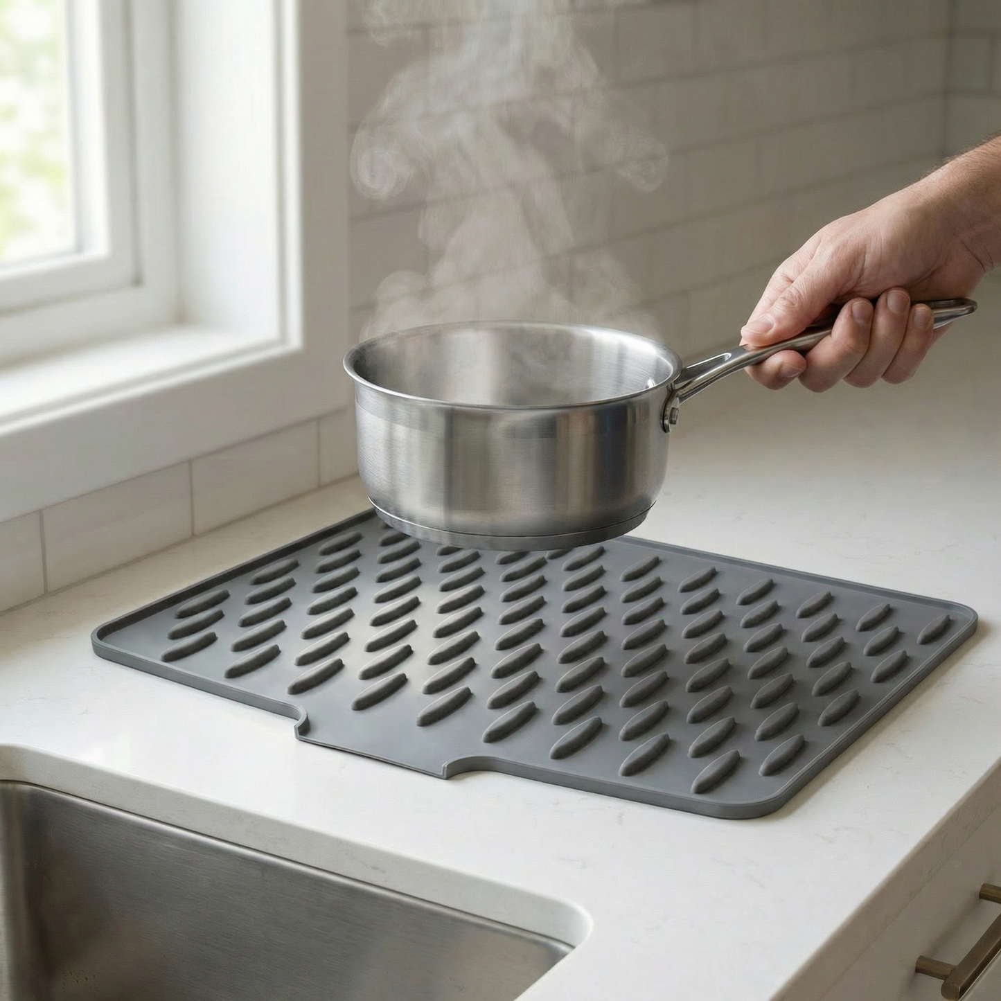 Angled Silicone Drip Mat – Heat Resistant and Non-Slip