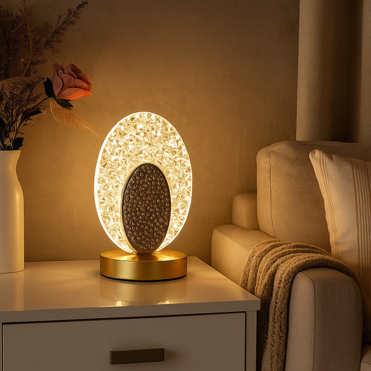 Stylish Table Lamp with Peacock Pattern
