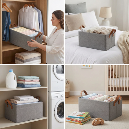 Foldable Clothes Organizer Box with Handles