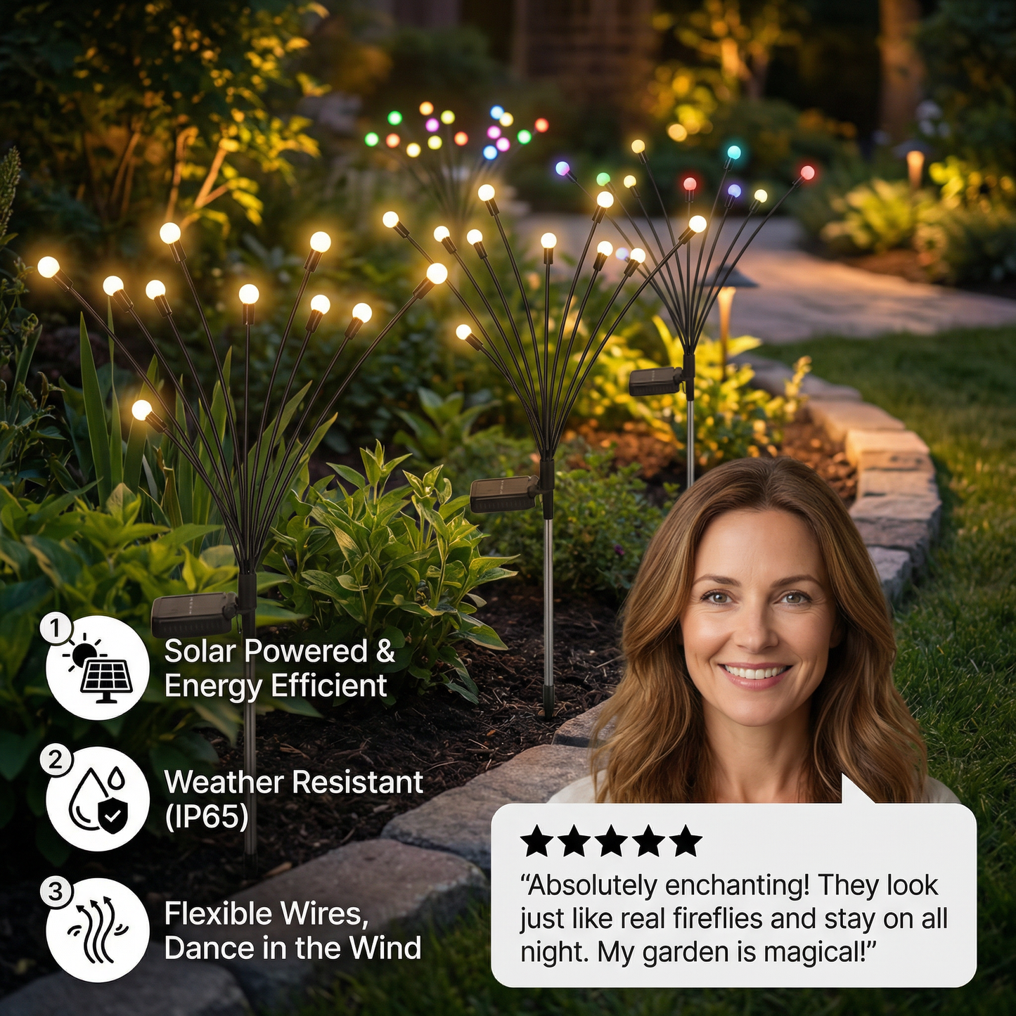 Solar Firefly Garden Lights