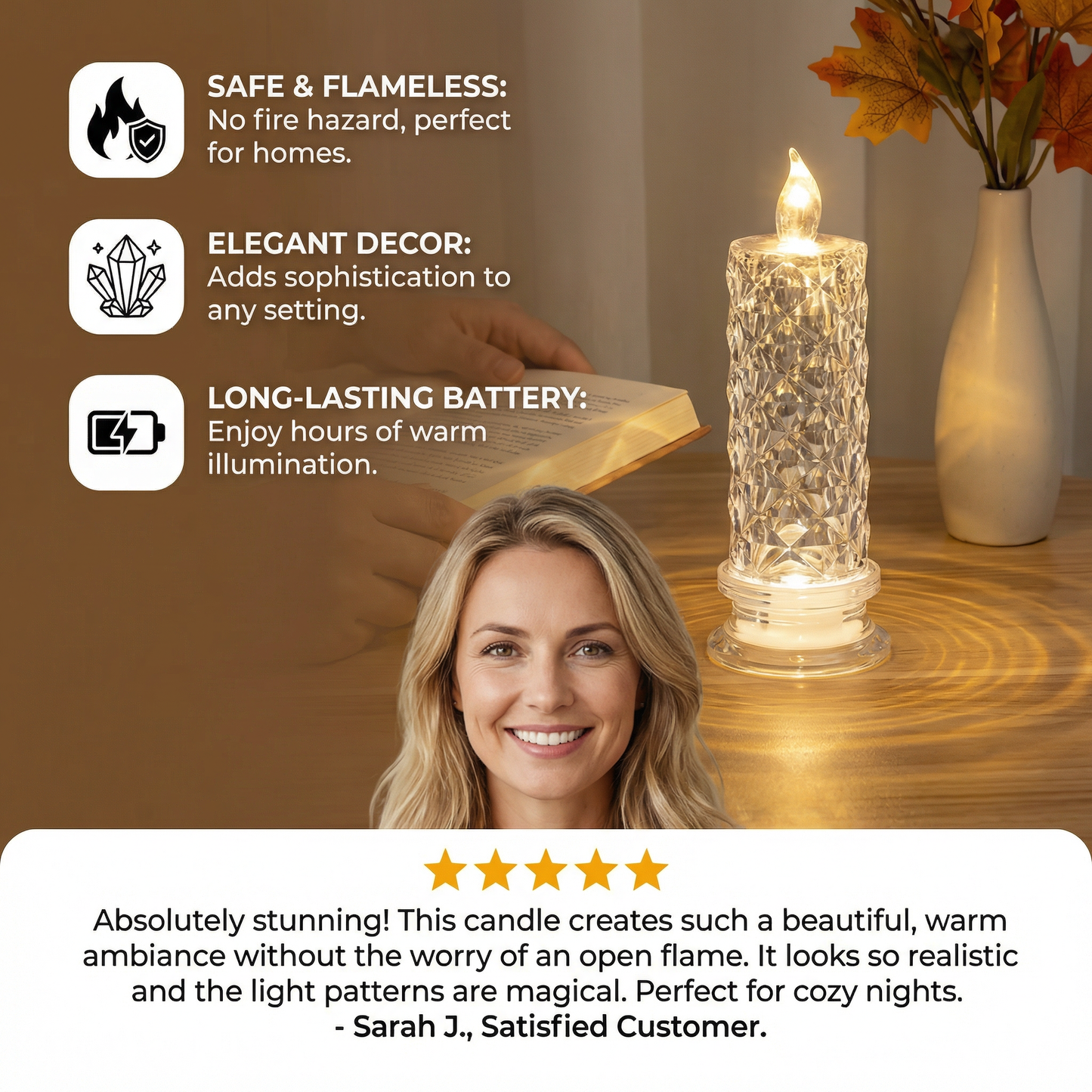 LED Crystal Candle Light