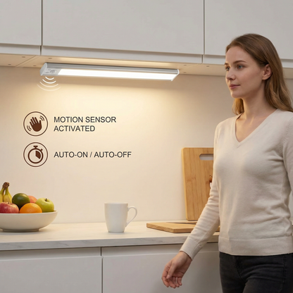 Wireless LED Under-Cabinet Light with Motion Sensor – Magnetic & Dimmable