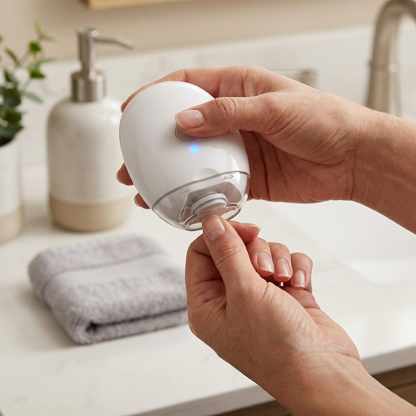 Professional Electric Nail Trimmer with LED Light – Gentle Nail Clipper for the Whole Family