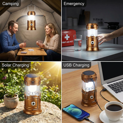 Rechargeable Solar Lantern with USB – Portable LED Light for Outdoor and Emergencies