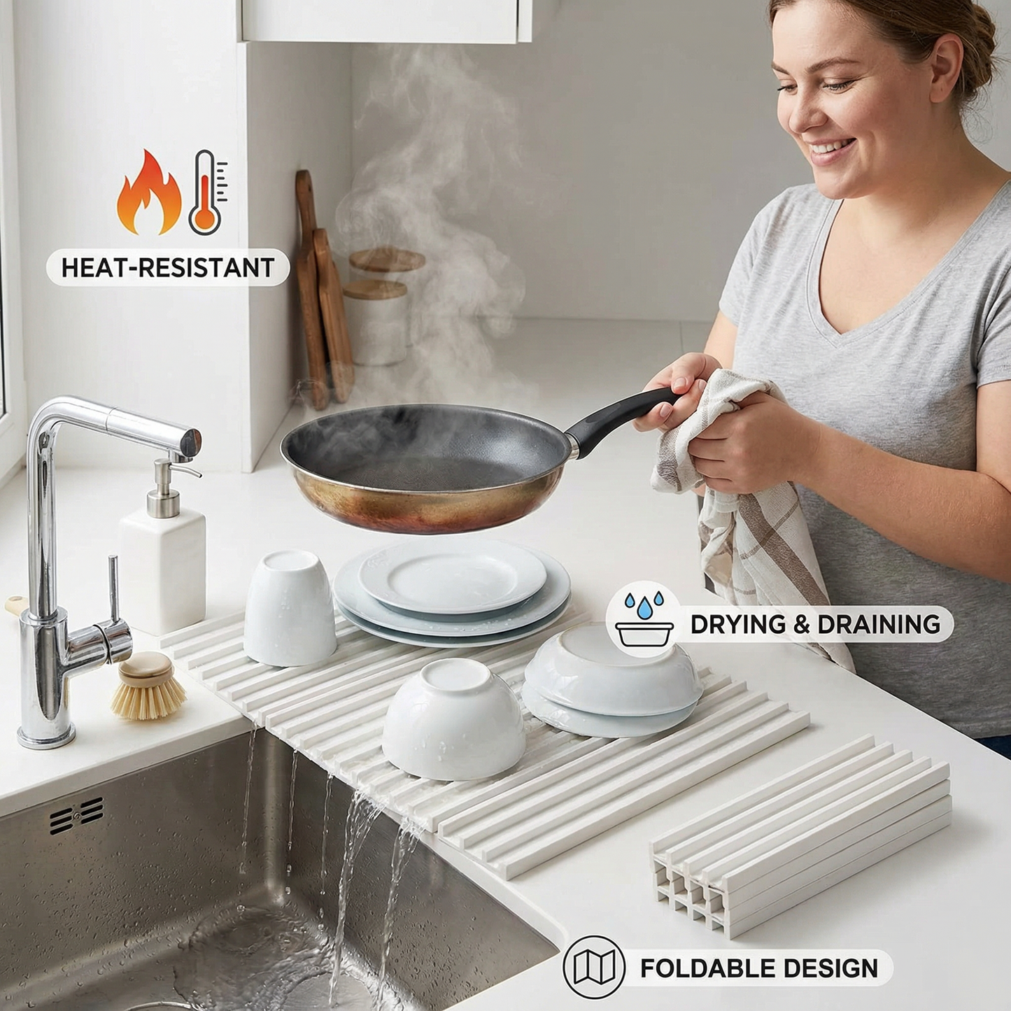 Foldable Silicone Drip Mat – Heat-Resistant Design