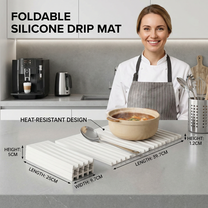 Foldable Silicone Drip Mat – Heat-Resistant Design