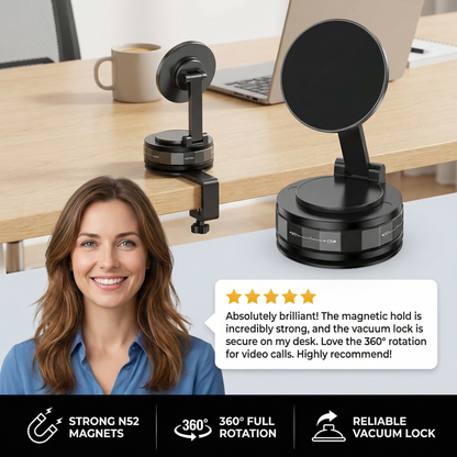 Magnetic Suction Cup – Extendable 360° Phone Holder with Vacuum Lock