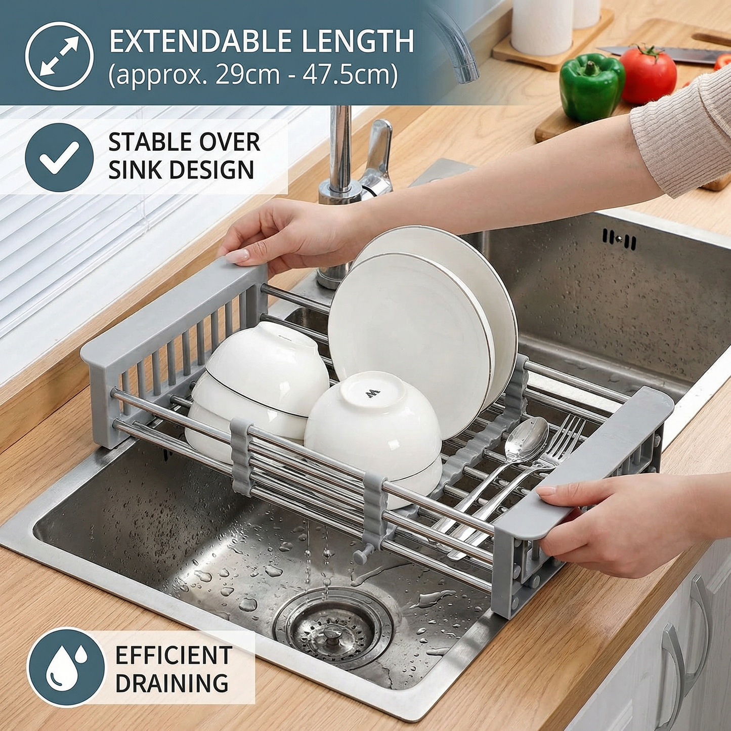 Adjustable Dish Drying Rack For The Sink