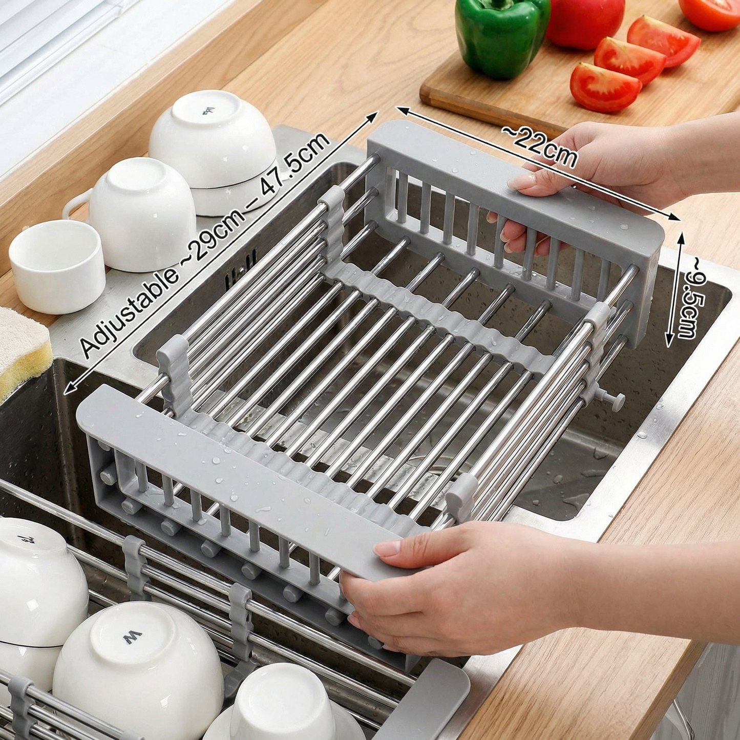 Adjustable Dish Drying Rack For The Sink