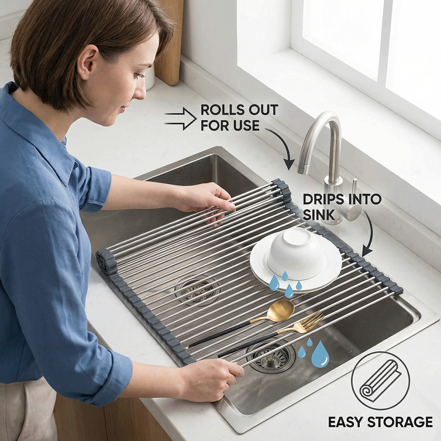 Roll-up Dish Drying Rack