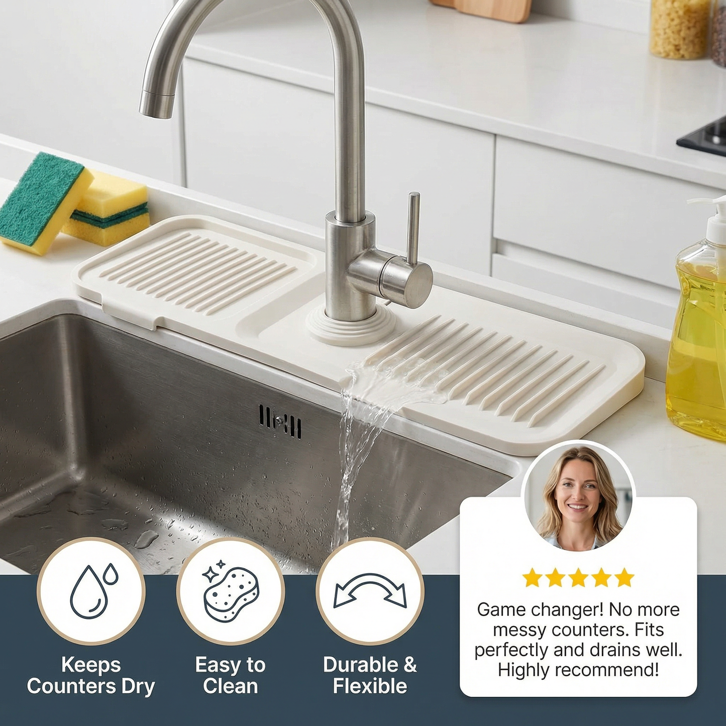 Silicone Splash Guard Sink Mat