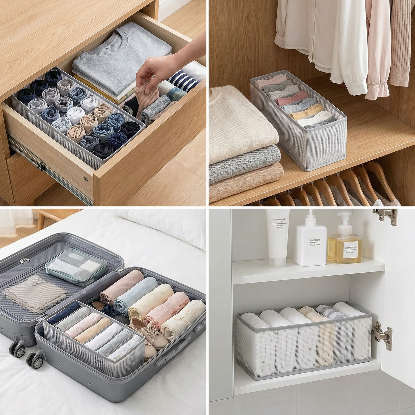 Foldable Clothes Organizer Box with Compartments