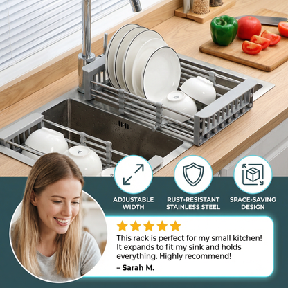 Adjustable Dish Drying Rack For The Sink