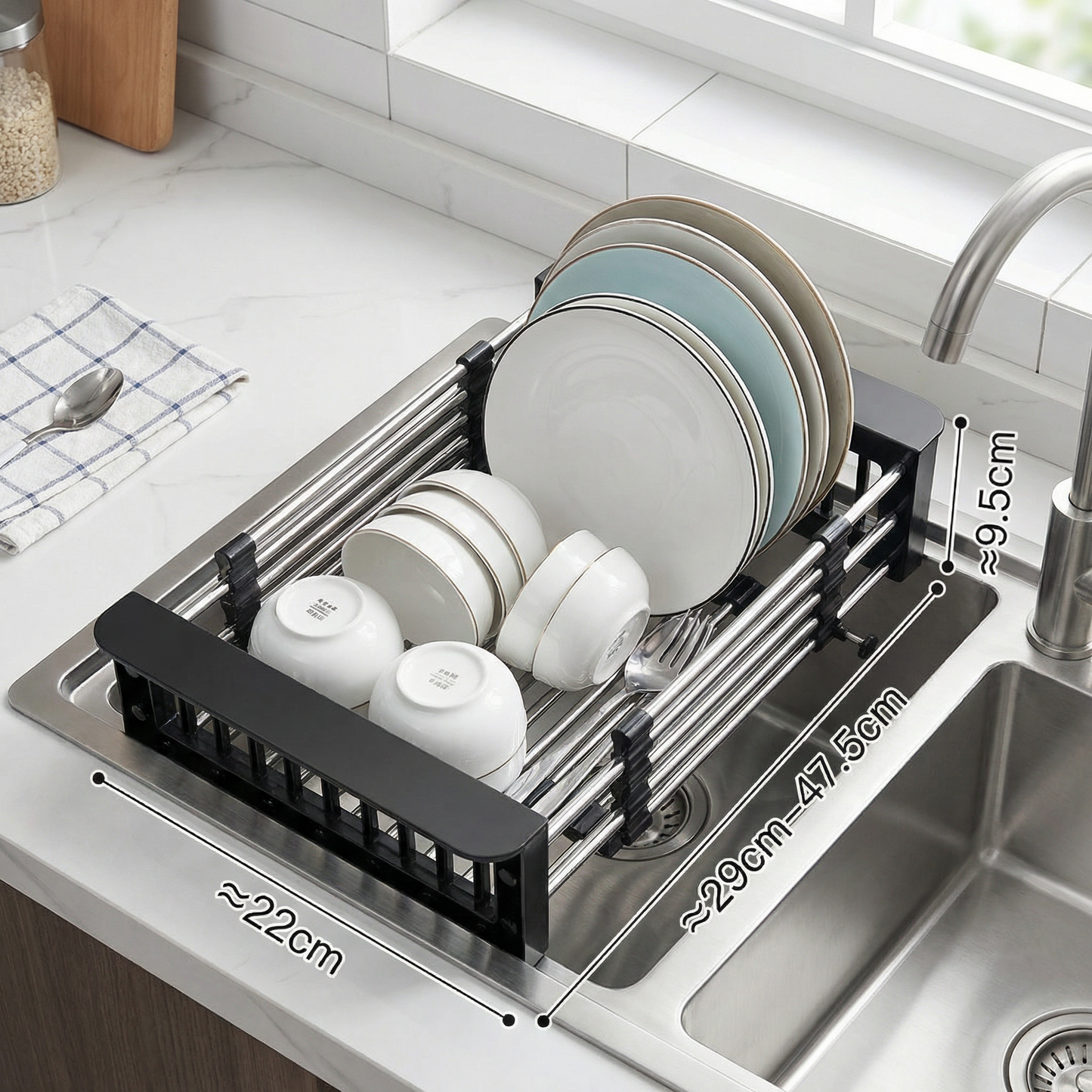 Adjustable Dish Drying Rack For The Sink