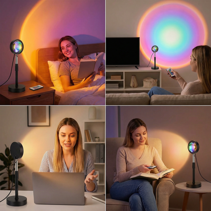 Sunset Projector Lamp – 180° Adjustable Ambient Light with Remote Control