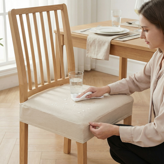Waterproof Jacquard Chair Cushion Cover – Non-Slip & Easy Care