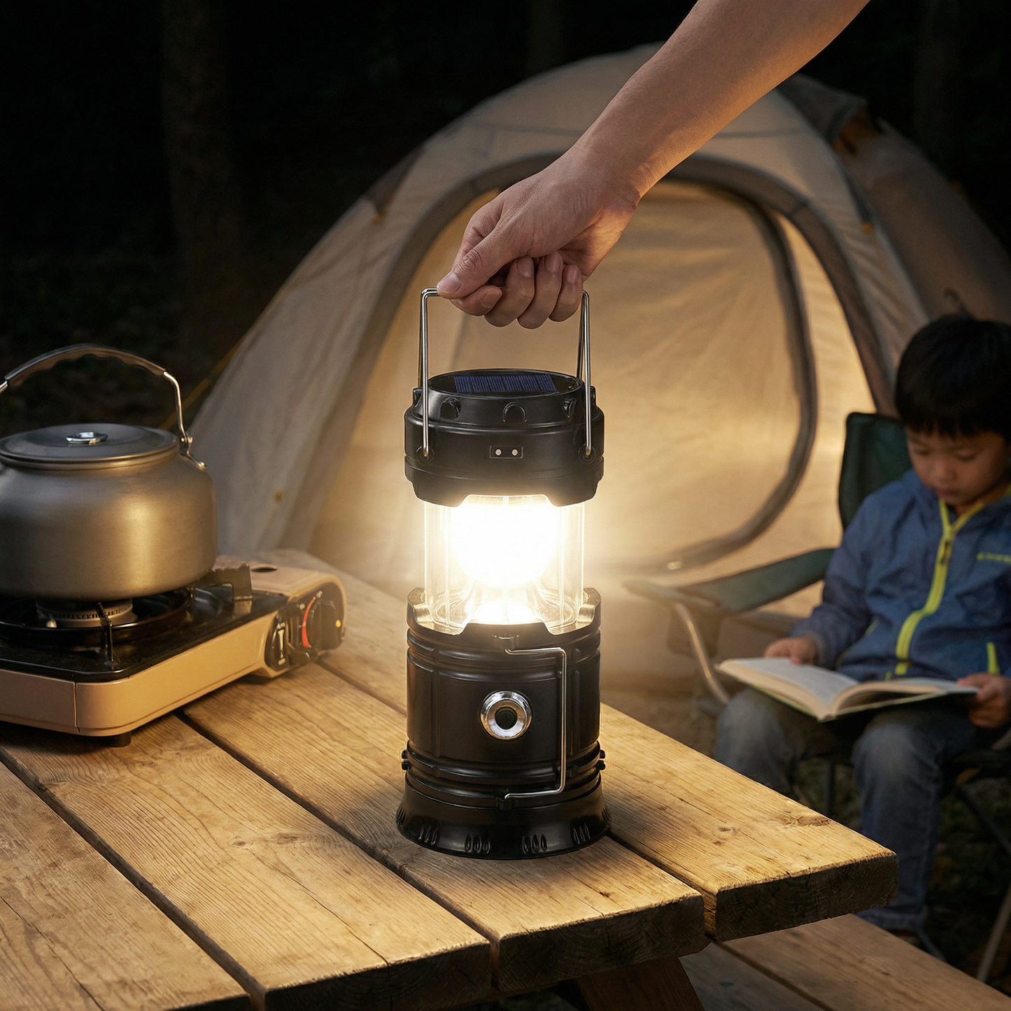 Rechargeable Solar Lantern with USB – Portable LED Light for Outdoor and Emergencies