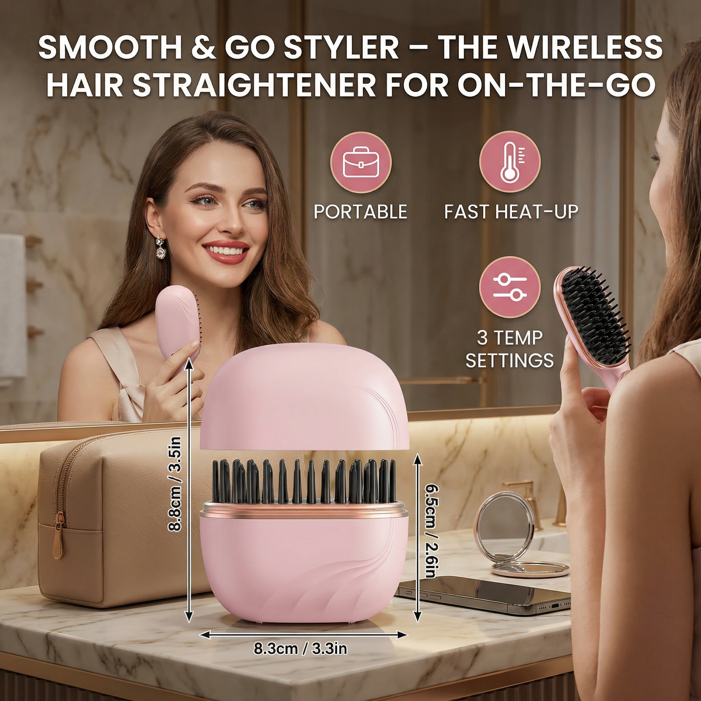 Smooth & Go Styler – The Wireless Hair Straightener for On-the-Go