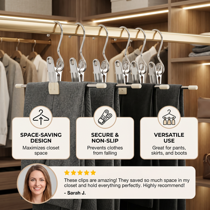 Multifunctional Pants Hangers – Space-Saving Clothing Clips