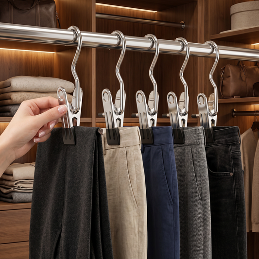 Multifunctional Pants Hangers – Space-Saving Clothing Clips
