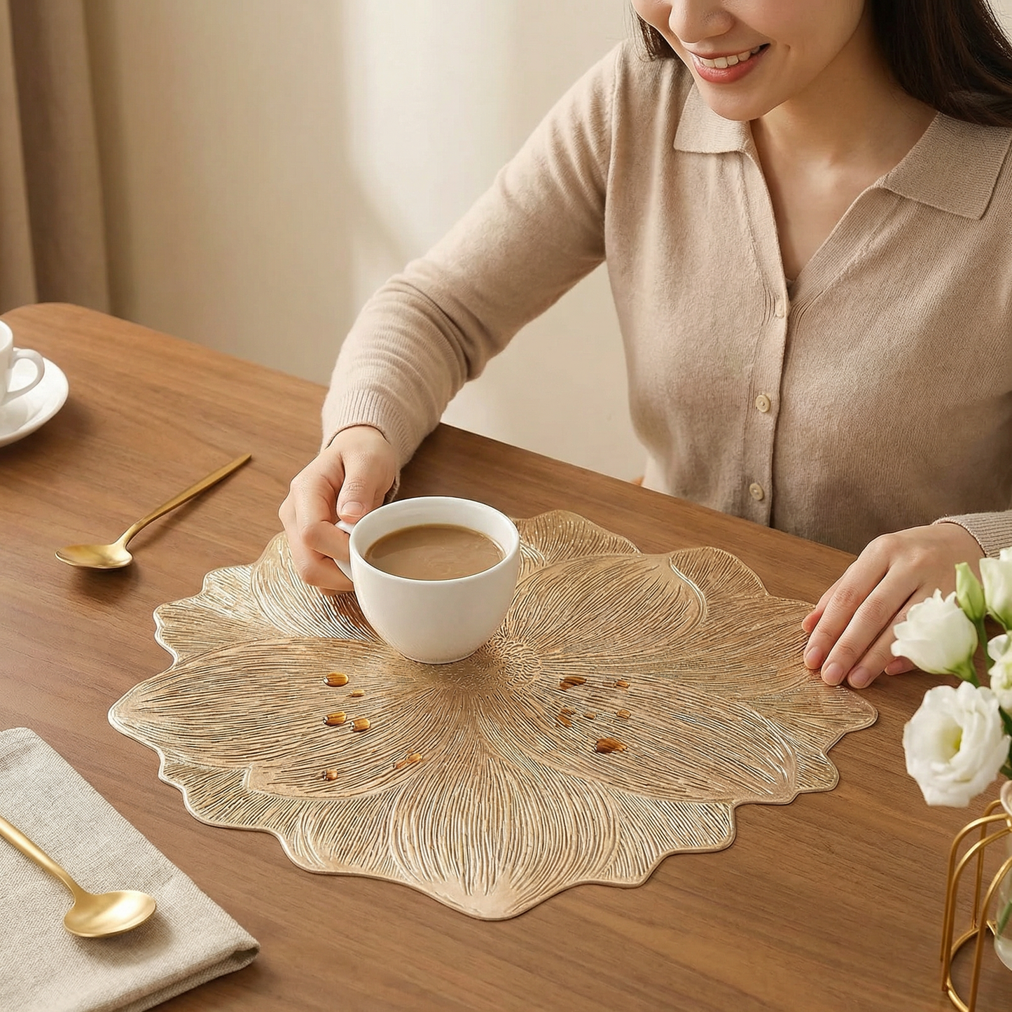 Creative Flower Table Set – Waterproof and Oil-Resistant
