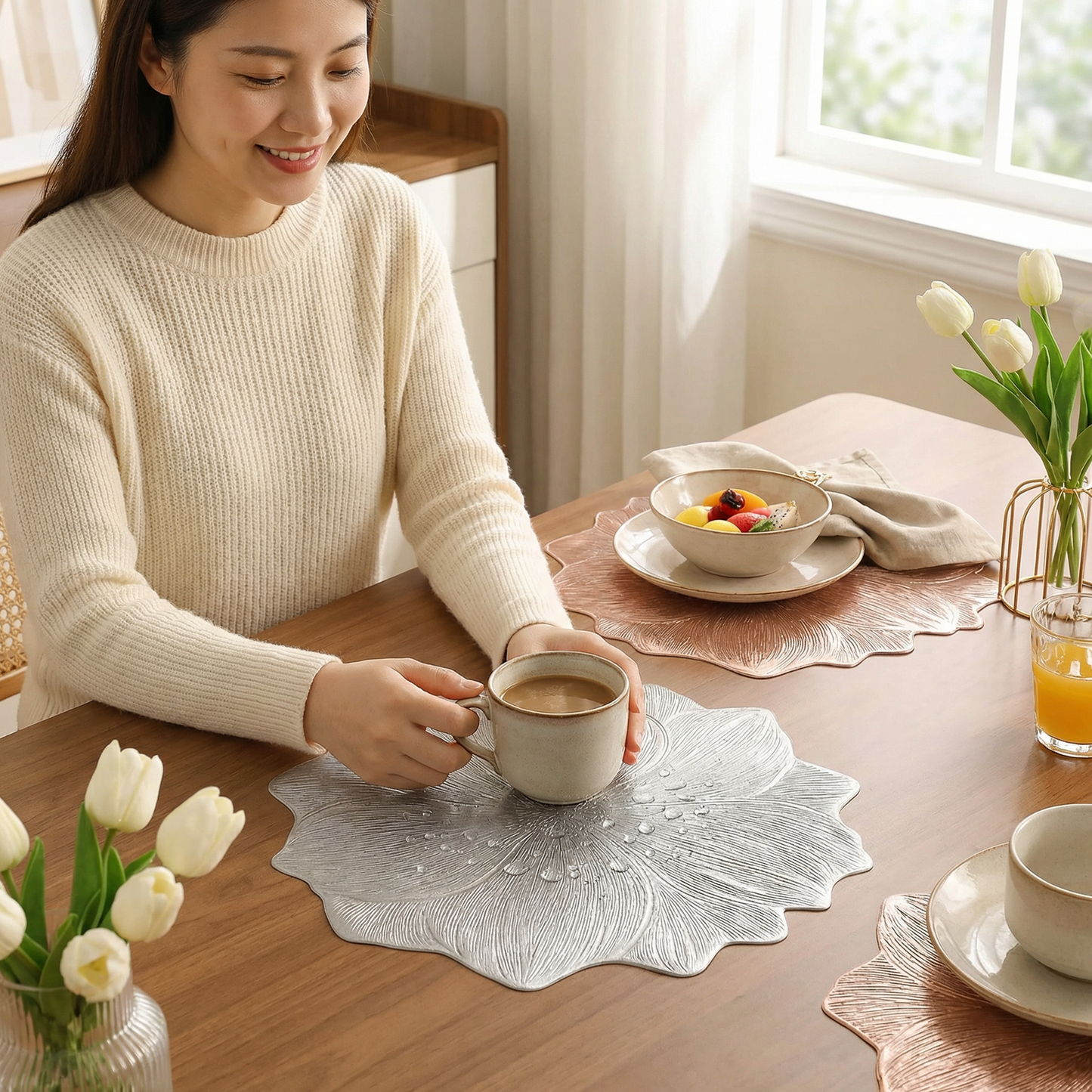Creative Flower Table Set – Waterproof and Oil-Resistant
