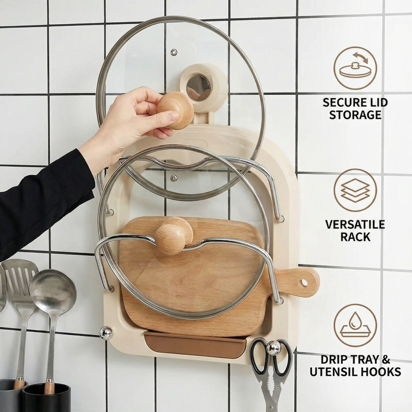 Practical Pot Lid Holder
