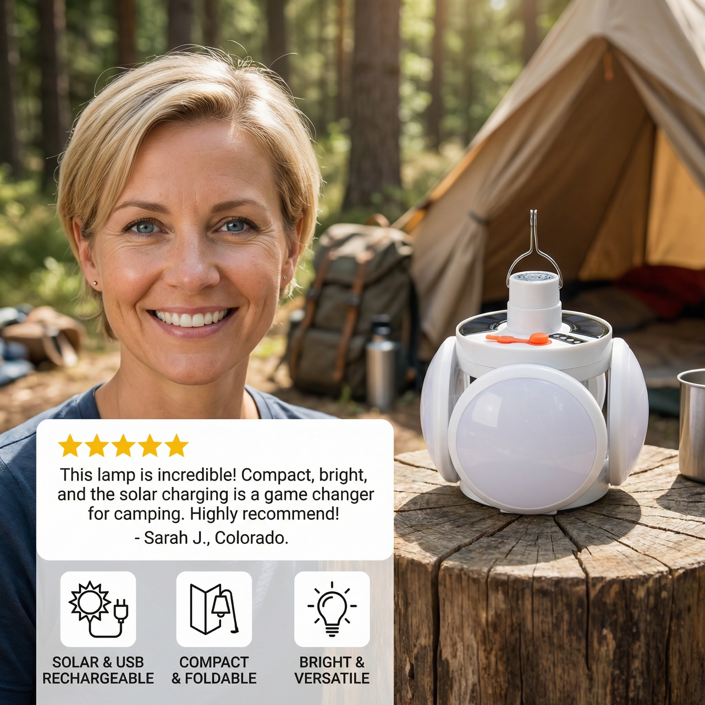 Practical Solar Outdoor and Camping Lamp
