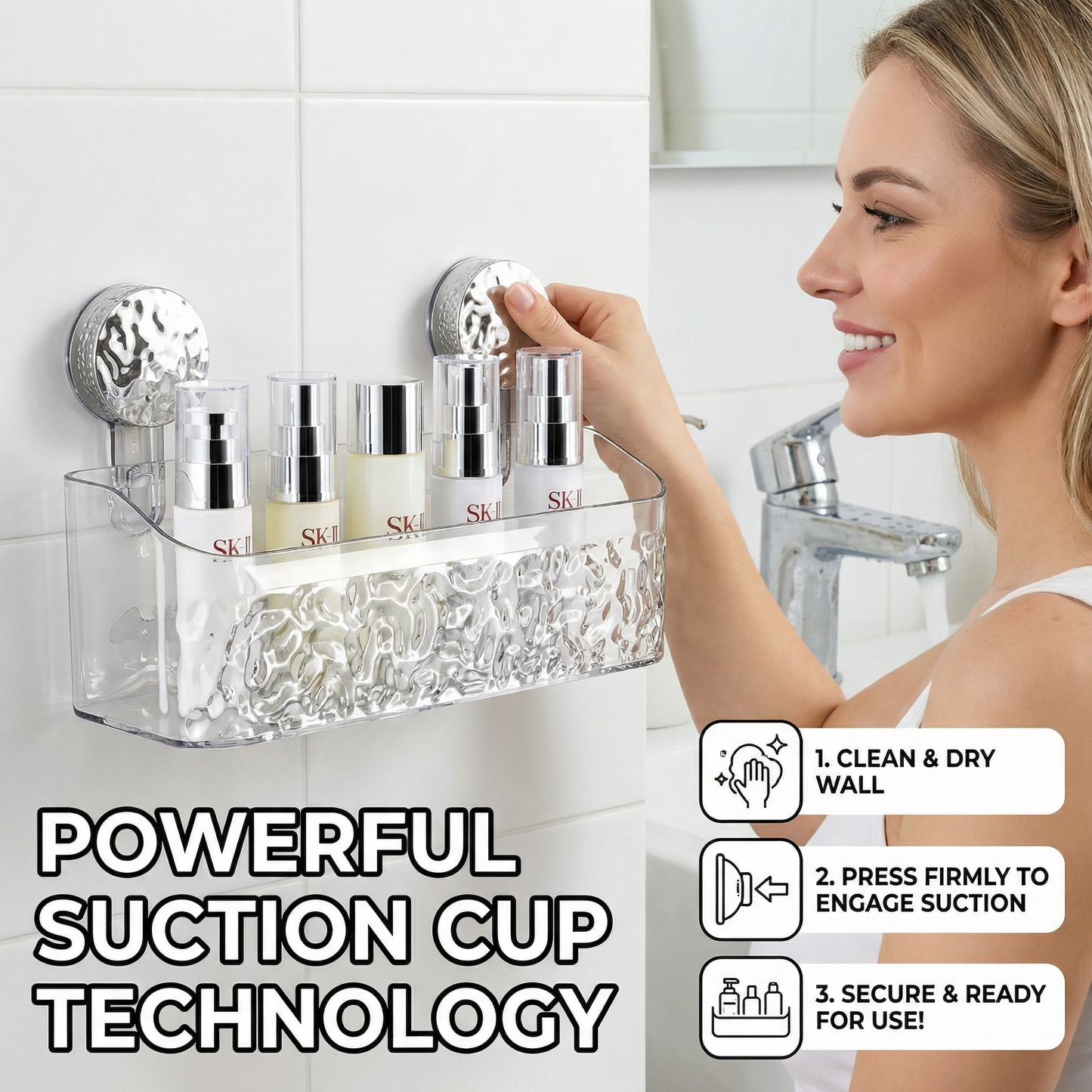 Suction Cup Bathroom Shelf
