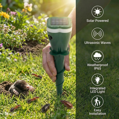 Solar Ultrasonic Animal and Insect Repellent Device