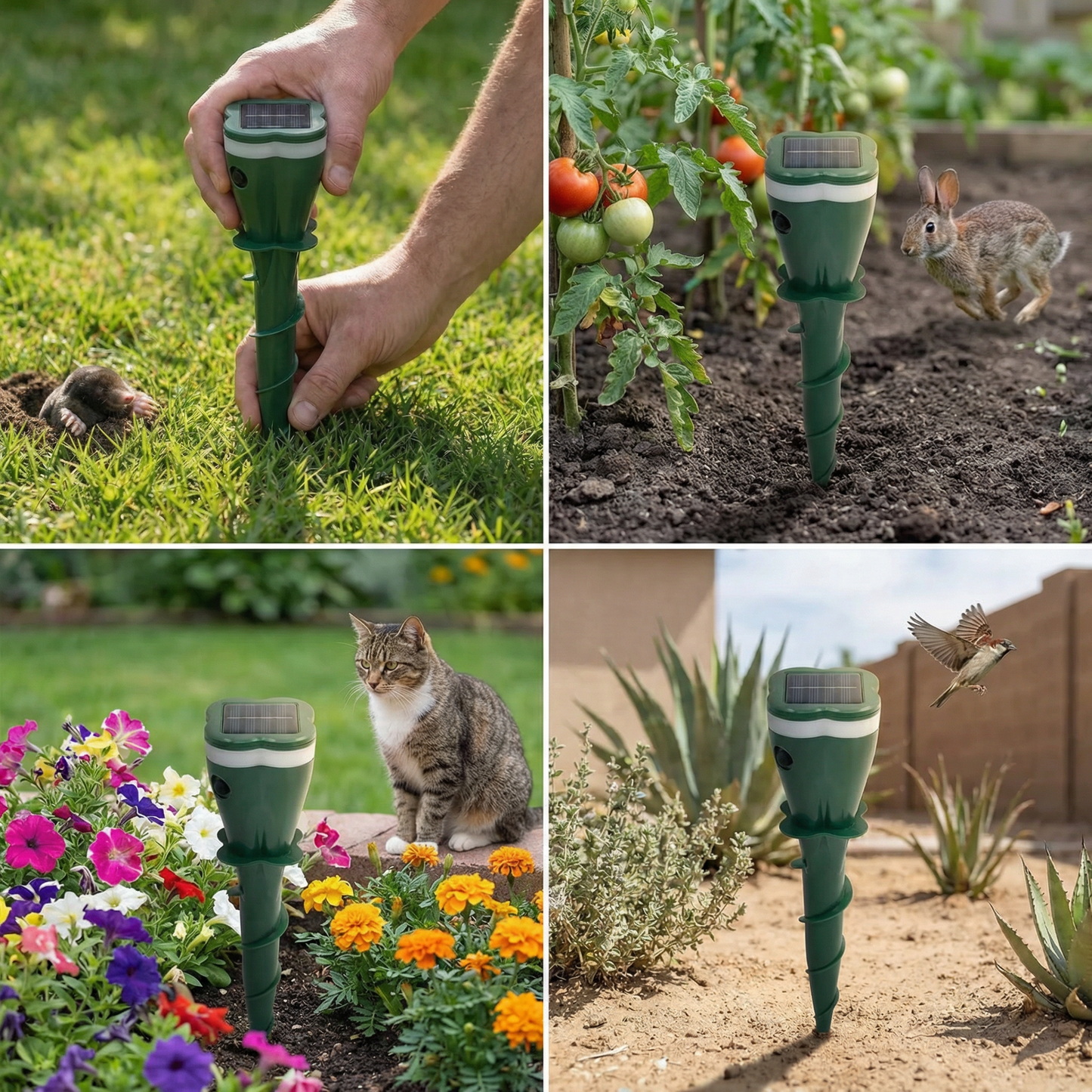 Solar Ultrasonic Animal and Insect Repellent Device