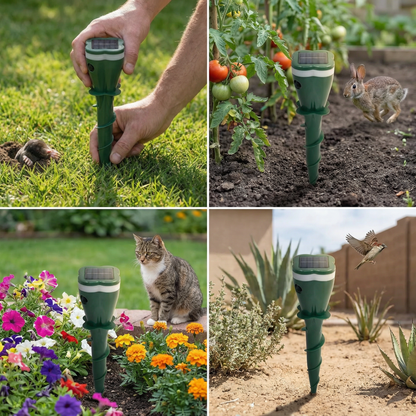 Solar Ultrasonic Animal and Insect Repellent Device
