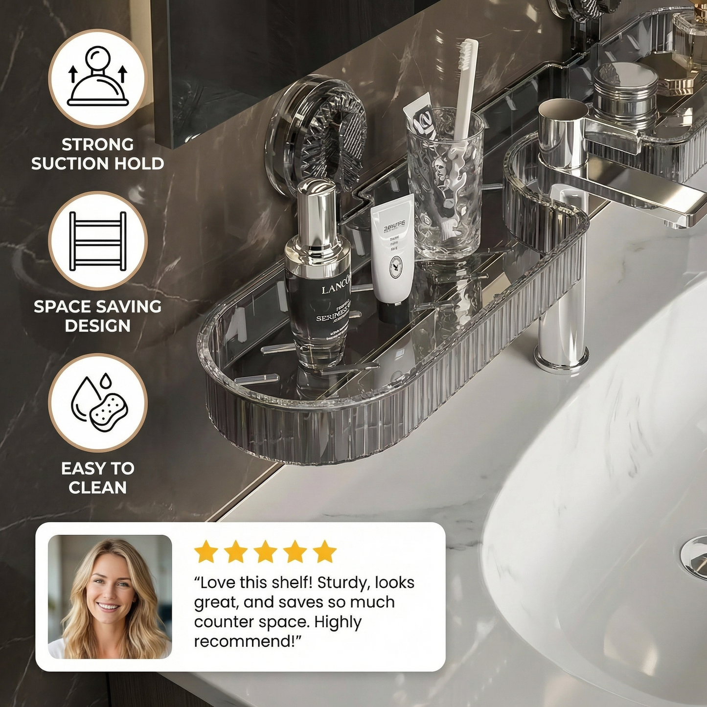Suction Cup Sink Shelf