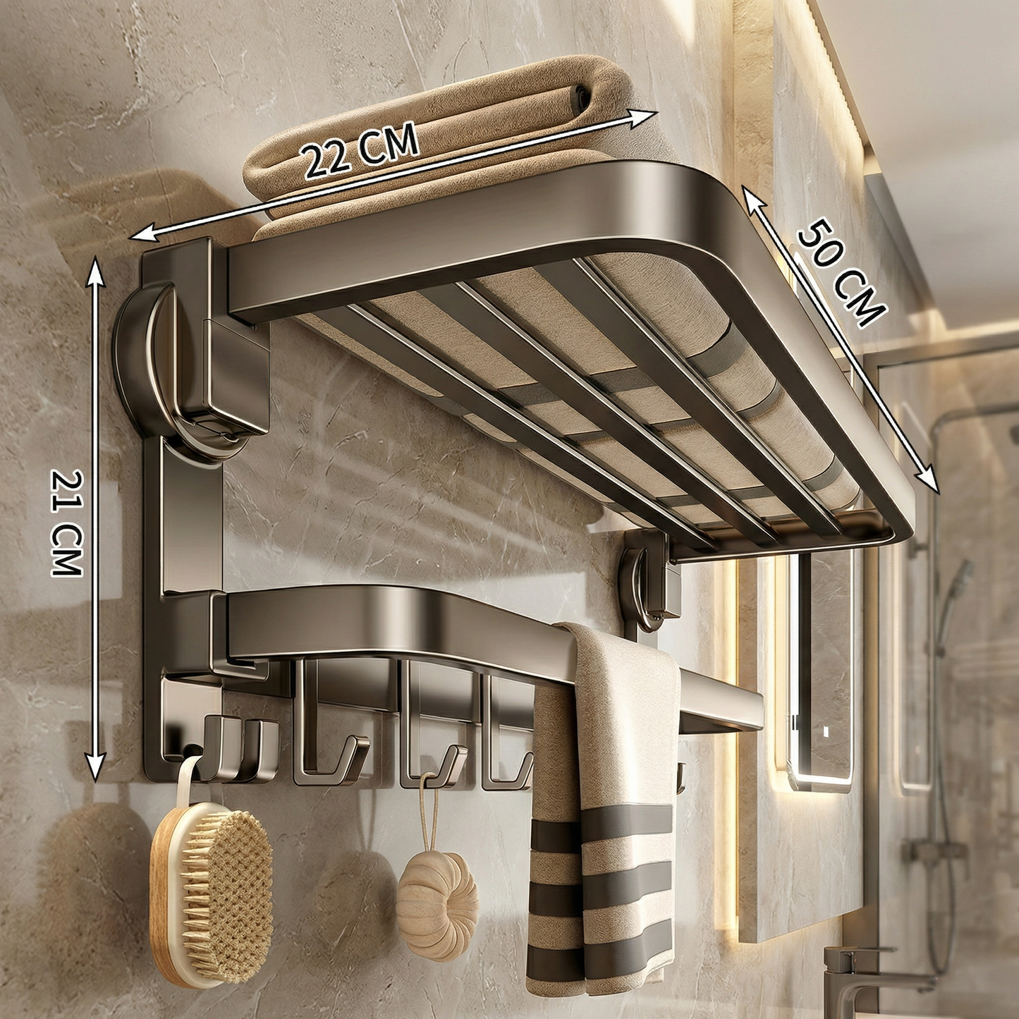 Foldable Suction Cup Towel Holder