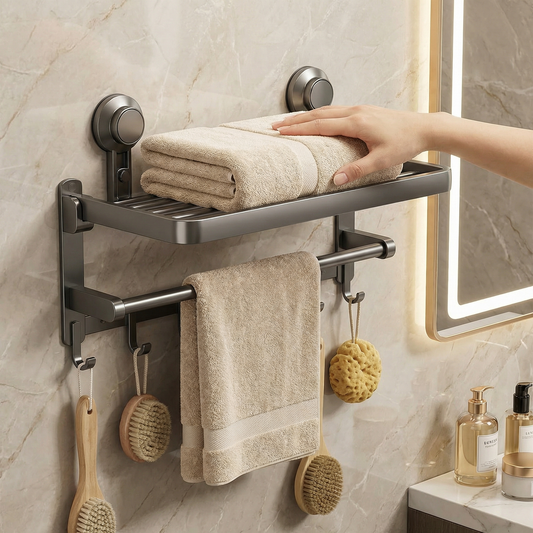 Foldable Suction Cup Towel Holder