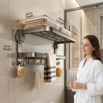 Foldable Suction Cup Towel Holder
