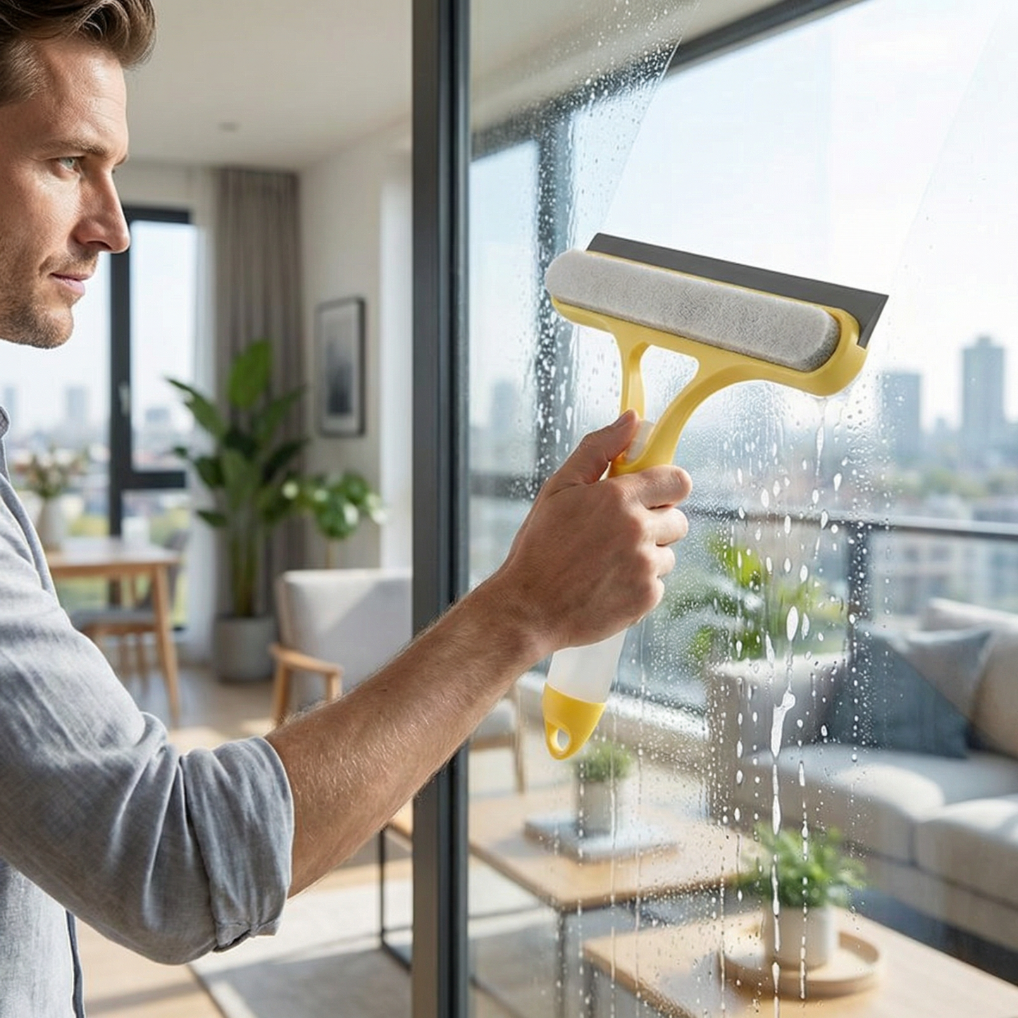 3-in-1 Multifunctional Glass Cleaning Rod