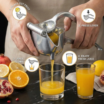 Aluminum Hand Juicer – Manual Press for Fruits & More