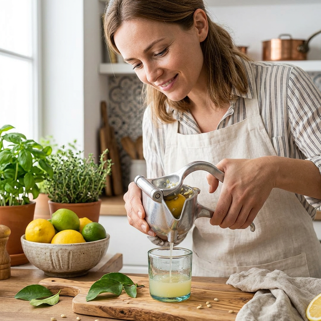 Aluminum Hand Juicer – Manual Press for Fruits & More