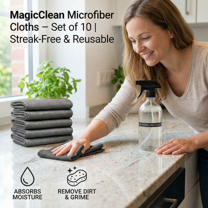 MagicClean Microfiber Cloths – Set of 10 | Streak-Free & Reusable