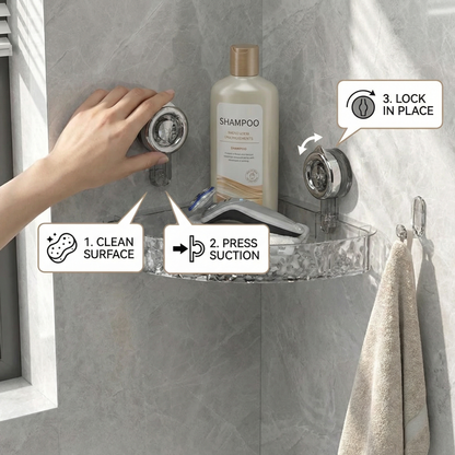 Bathroom Suction Cup Corner Shelf
