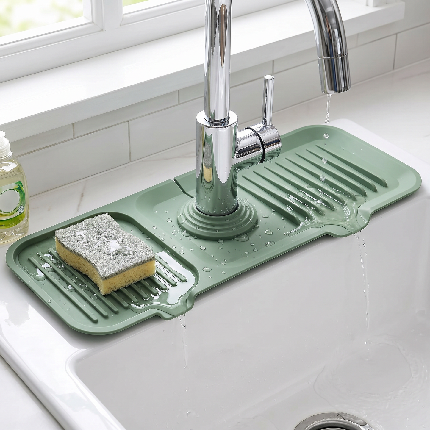 Silicone Faucet Splash Guard – Drip Mat for Sink & Basin