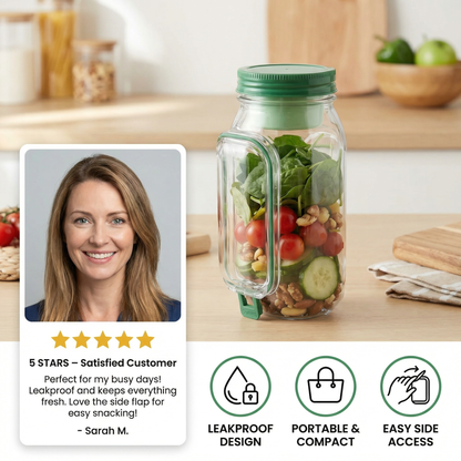 Snack Box To-Go with Side Flap – Leakproof & Portable