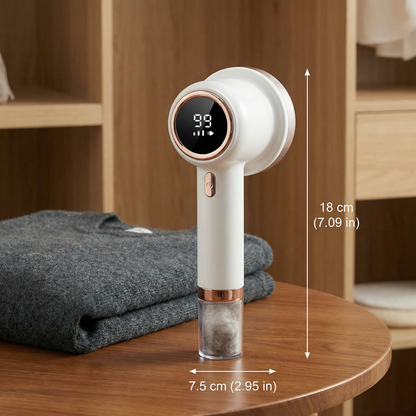 Electric Lint Remover with LED Display – Rechargeable Fabric Shaver with 3 Speed Levels & Large Lint Container