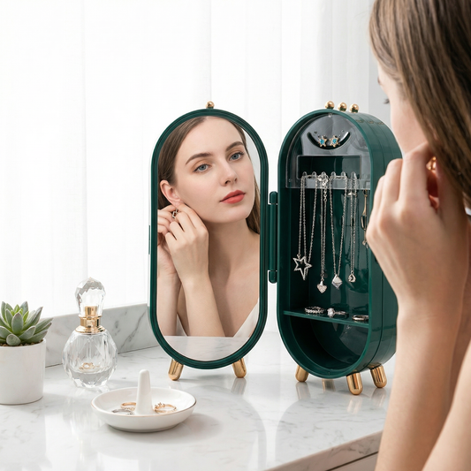 Elegant Jewelry Storage Box With Mirror