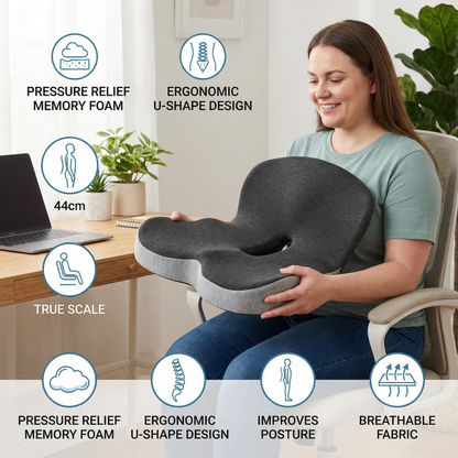 ComfortPlus Orthopaedic Seat Cushion with Pressure Relief Memory Foam